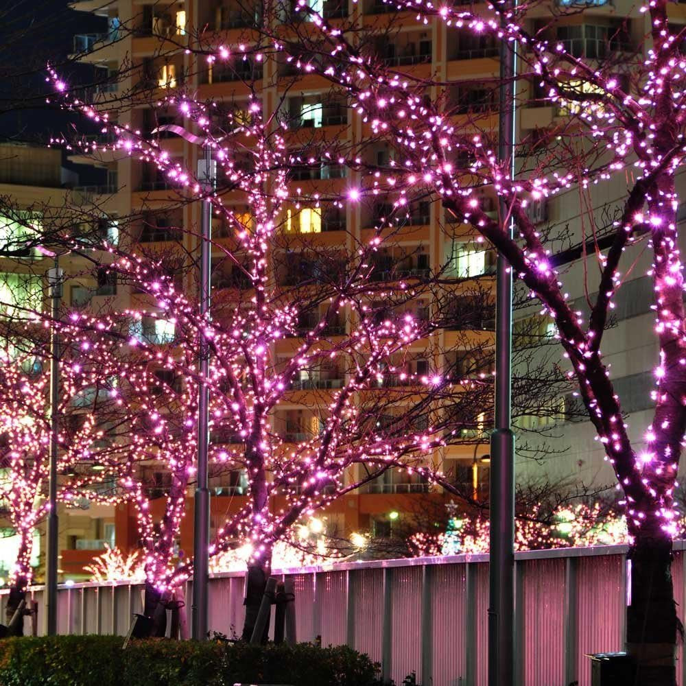 Christmas String Lights, 33Ft 100 Leds with Controller Fairy Twinkle Lights Decoration for Chirstmas Tree,Garden,Multi Stings Connectable(Transparent Wire)(Pink)