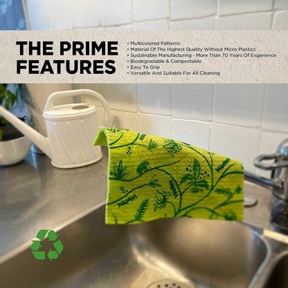 the Original 10 Pack Swedish Dishcloth for Kitchen - Eco Friendly Reusable Paper Towels - Assorted Dish Cloths for Washing Dishes