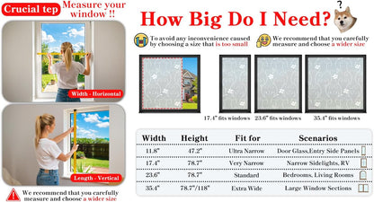 Window Film Privacy Window Film Frosted Glass Film Static Cling Glass Film No Glue Anti-Uv Window Sticker for Bathroom Bedroom Living Room (White Flower-Dp014W, 23.6In. X 78.7In.)